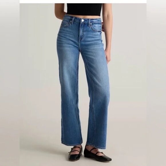 Quince Denim - QUINCE LUNA COMFORT STRETCH HIGH RISE RELAXED STRAIGHT JEANS ORGANIC COTTON 26
